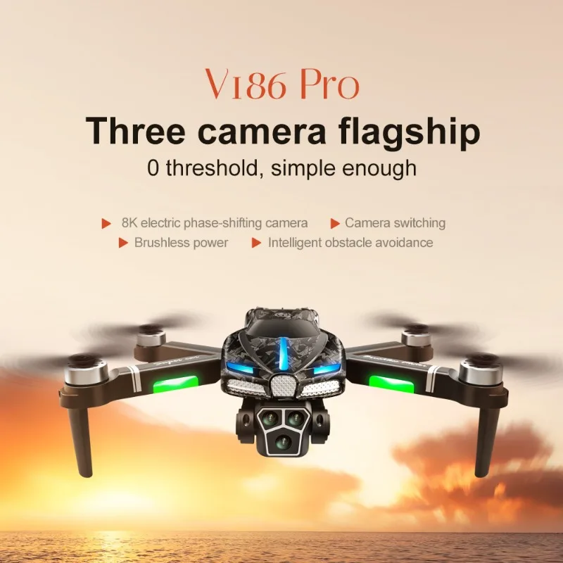 Drone Camera With Gimbal - Yeni V186 Pro Drone Profesyonel fırçasız
