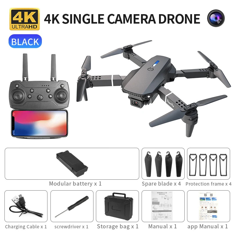 Drone Camera Mount - E88 Pro Akıllı Katlanabilir Drone Tek/Çift