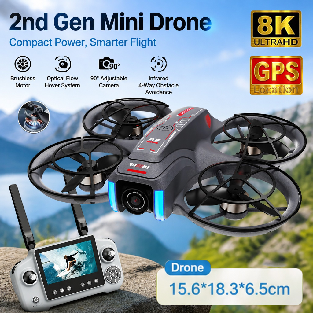 Drone Camera Night Vision - Yeni 2. Nesil AE21 GPS Drone