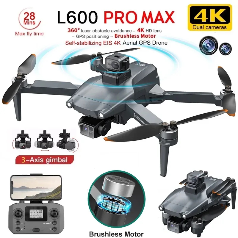 Drone Camera Wide Angle - L600 PRO MAX GPS Drone Profesyonel