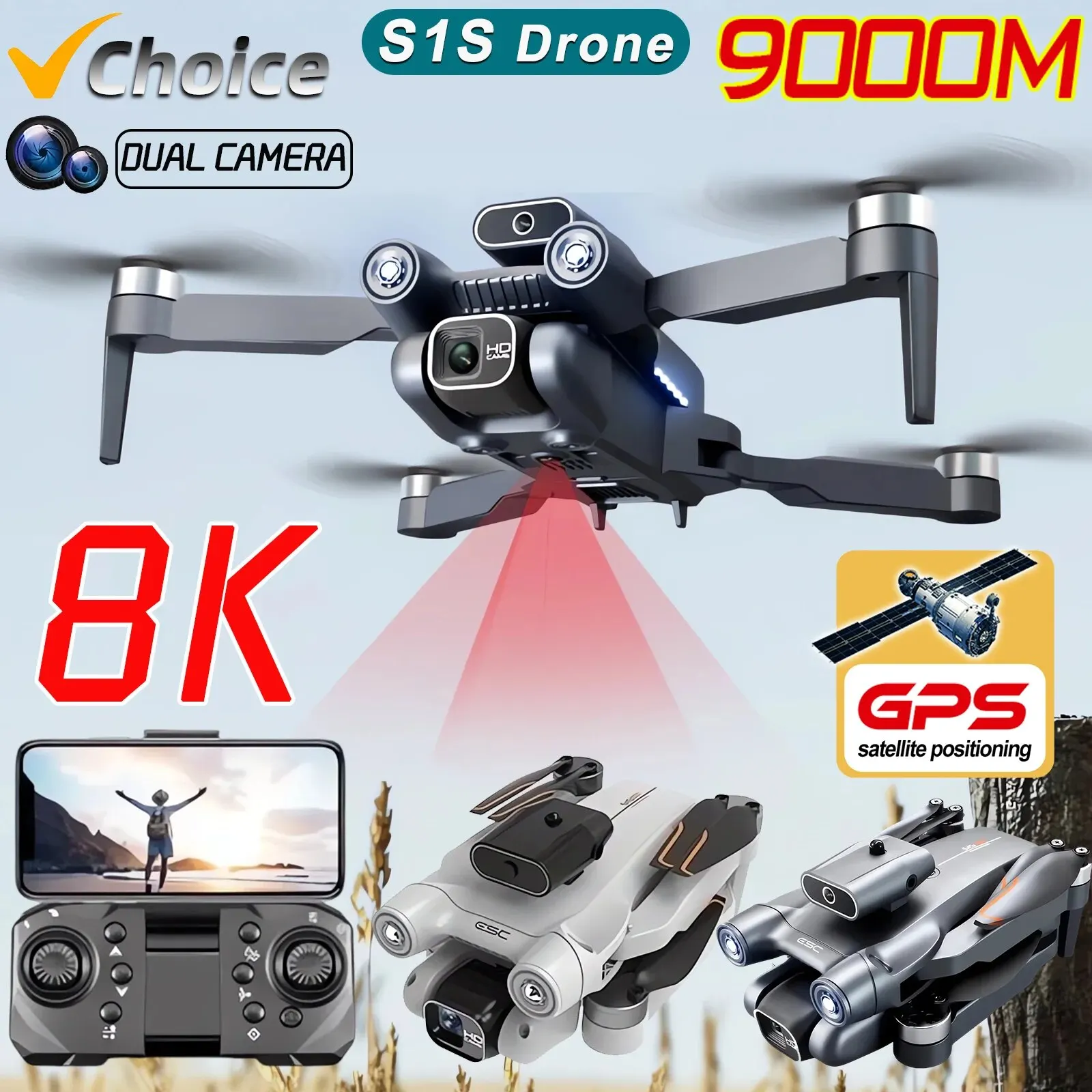 Yeni S1S 5G GPS Drone kamera 8 - Drone Camera Mount incelemesi ve fiyatı